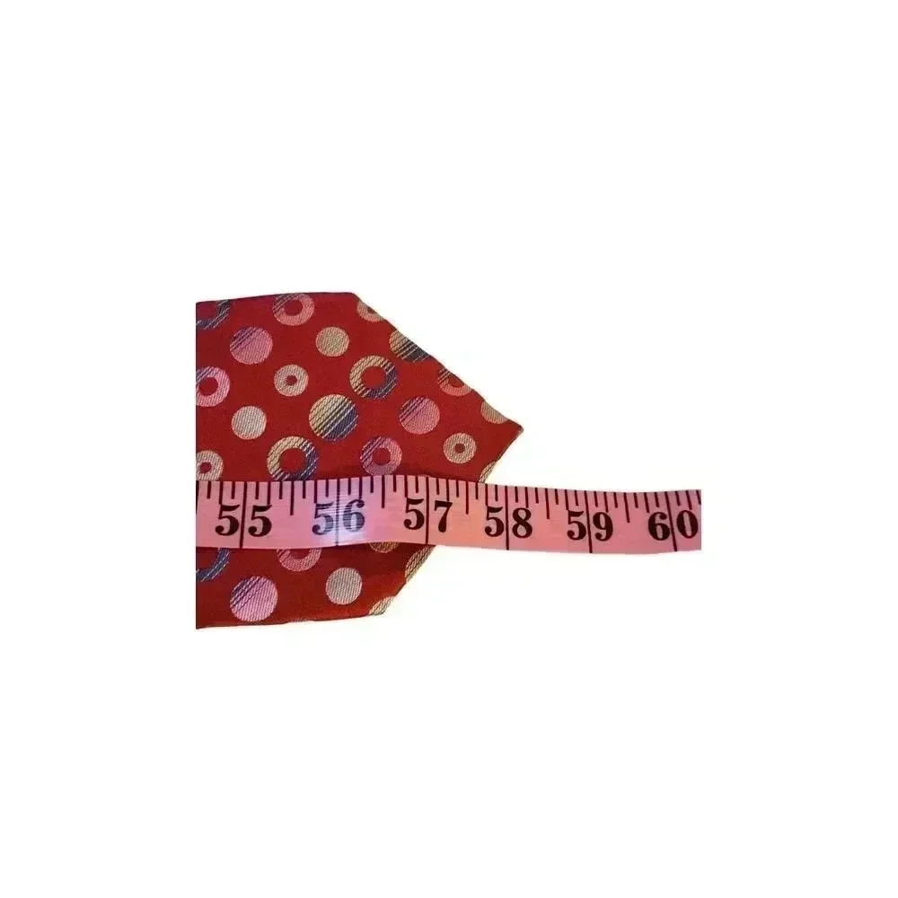 Tango Tie Necktie Neckwear Red Multicolored‎ Circle Pattern Luxury Designer Work